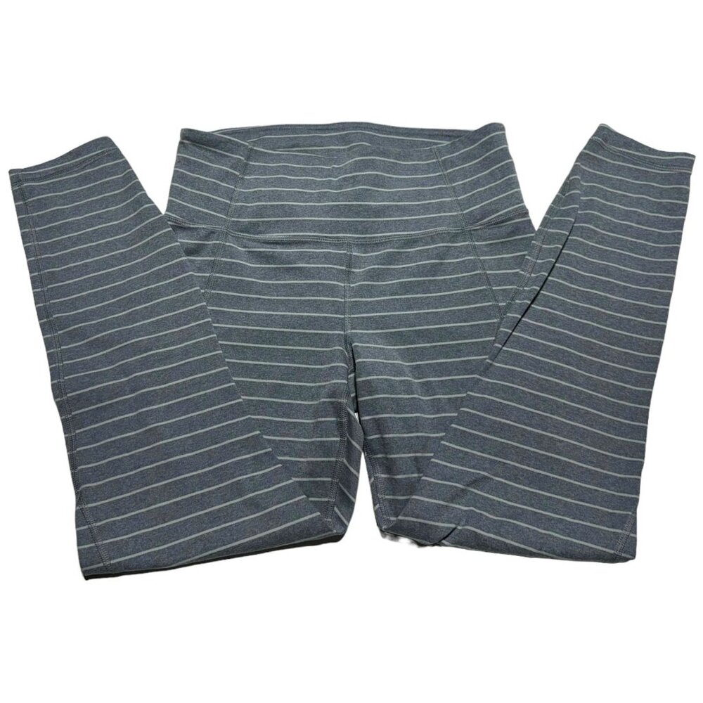 Athleta Gray Striped Crops Size Medium